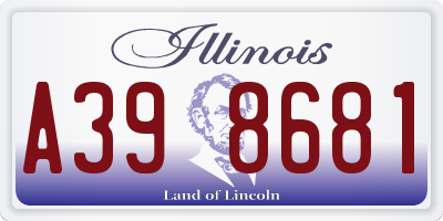 IL license plate A398681