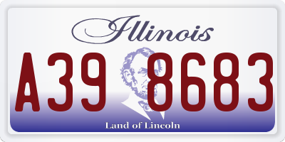 IL license plate A398683