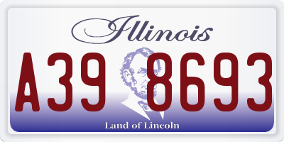 IL license plate A398693