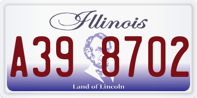 IL license plate A398702