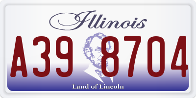 IL license plate A398704
