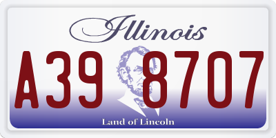 IL license plate A398707