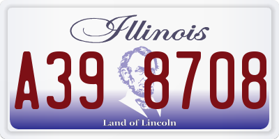 IL license plate A398708