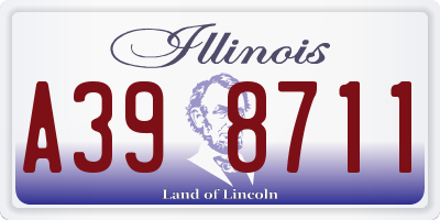 IL license plate A398711