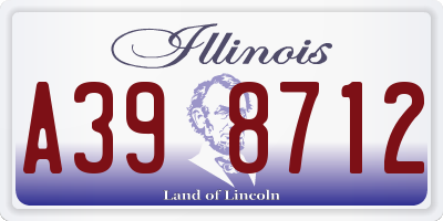 IL license plate A398712