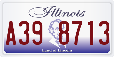 IL license plate A398713
