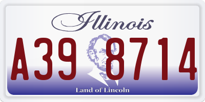 IL license plate A398714