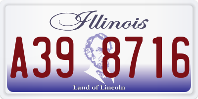 IL license plate A398716