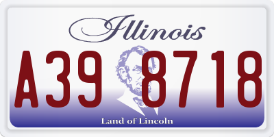 IL license plate A398718