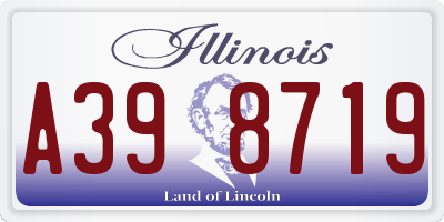 IL license plate A398719