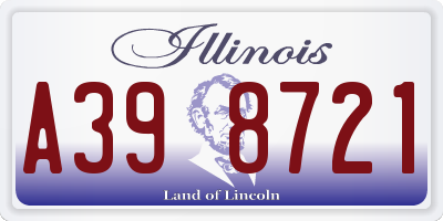 IL license plate A398721