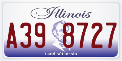 IL license plate A398727