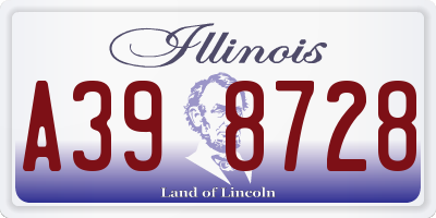 IL license plate A398728