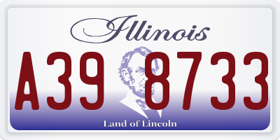 IL license plate A398733
