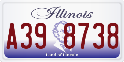 IL license plate A398738