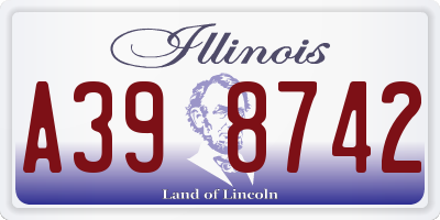 IL license plate A398742