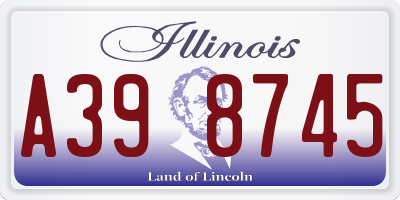 IL license plate A398745