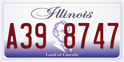 IL license plate A398747