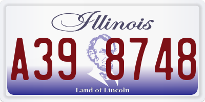 IL license plate A398748