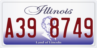 IL license plate A398749