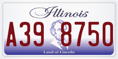 IL license plate A398750