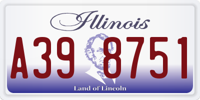 IL license plate A398751
