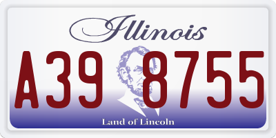 IL license plate A398755