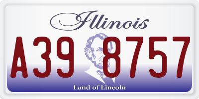 IL license plate A398757