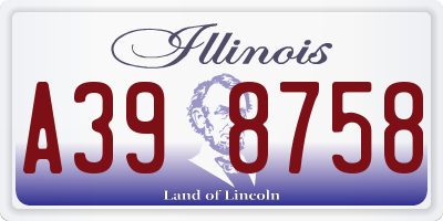 IL license plate A398758