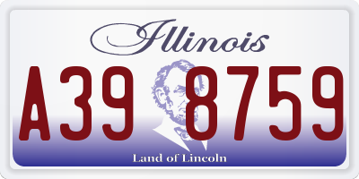 IL license plate A398759