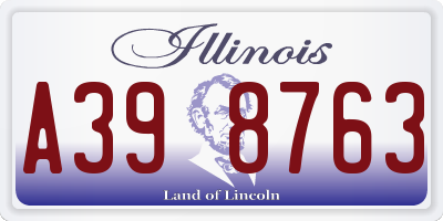 IL license plate A398763