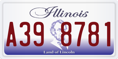 IL license plate A398781