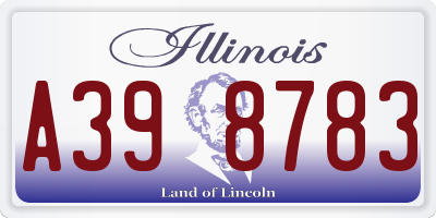 IL license plate A398783