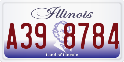 IL license plate A398784