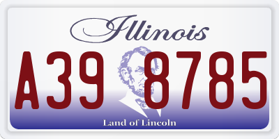 IL license plate A398785