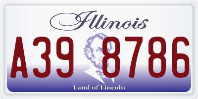 IL license plate A398786