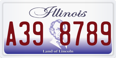 IL license plate A398789