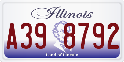 IL license plate A398792