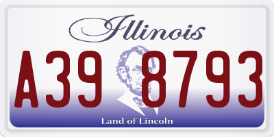 IL license plate A398793