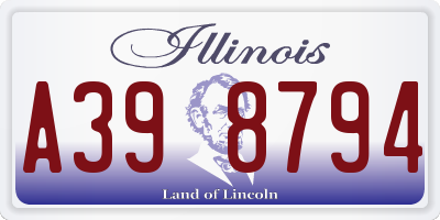 IL license plate A398794