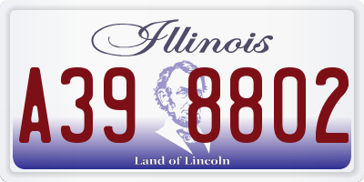 IL license plate A398802