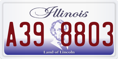 IL license plate A398803