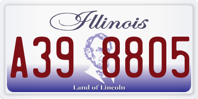 IL license plate A398805