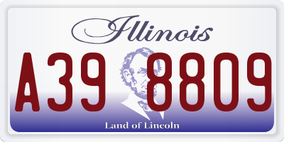IL license plate A398809
