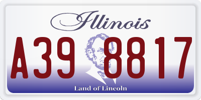 IL license plate A398817