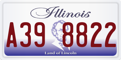 IL license plate A398822