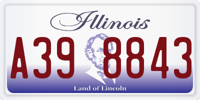 IL license plate A398843