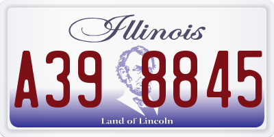 IL license plate A398845