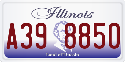 IL license plate A398850