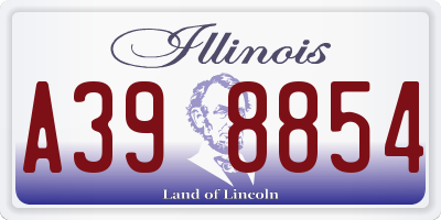IL license plate A398854